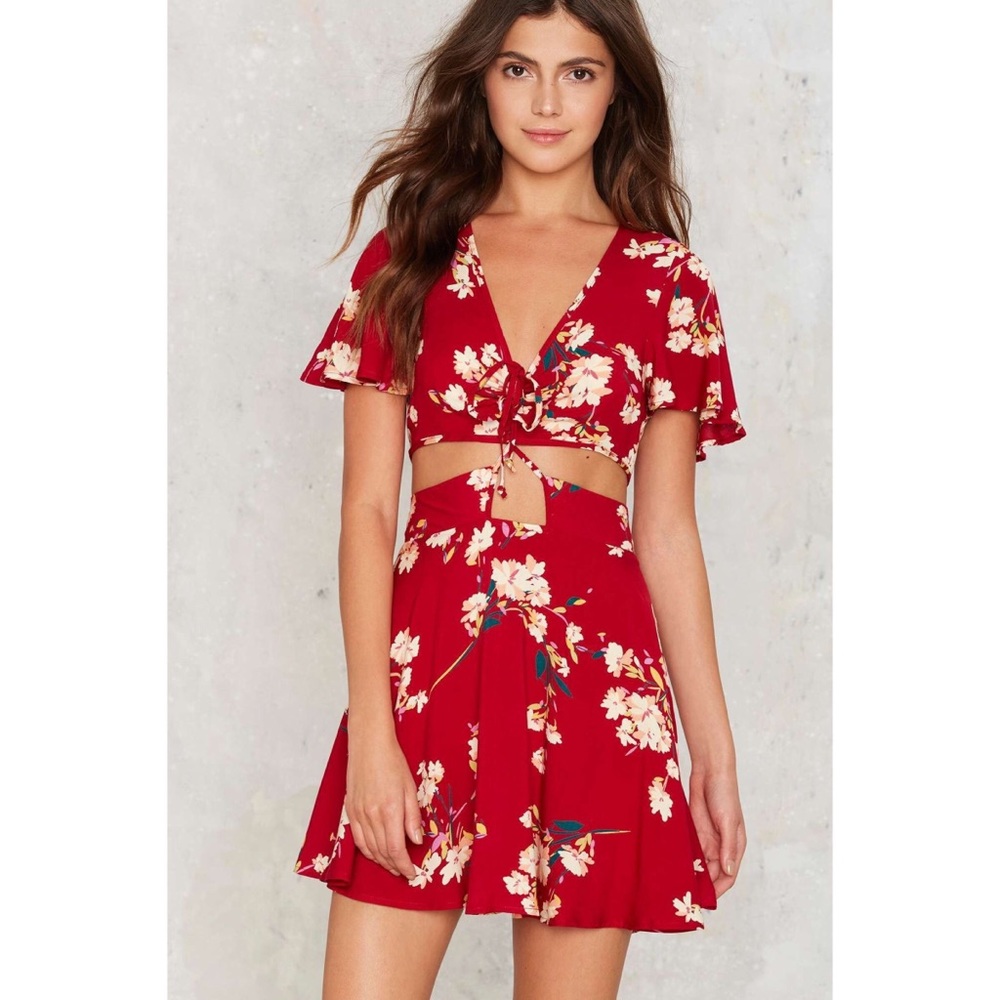 Floral cut-out dress